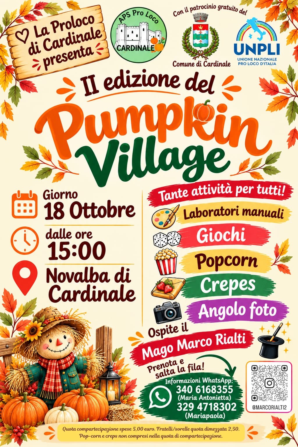 Locandina della seconda edizione del Pumpkin Village della Pro Loco di Cardinale